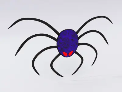 Spider sticker low poly 3d model 3D model