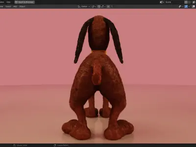 Brown Dog 3d Model Low-poly 3D model