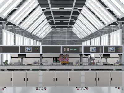 Automatic cutting and welding line 3D model