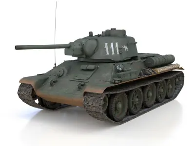 T-34-76 UZTM- Model 1943 - Soviet tank - 111 3D model