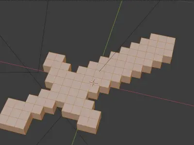 Minecraft Iron sword Free low-poly 3D model