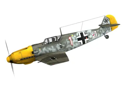 Messerschmitt - BF-109 E - White 1  3D model