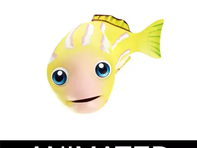 Bluestripe Snapper Animated Fish  Low-poly 3D model