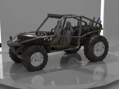 Dirty Buggy Low-poly 3D model