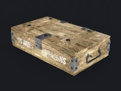WOODEN ARMY CRATE Free low-poly 3D model