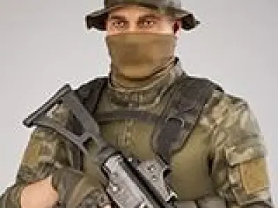 Casual Soldier 29 Low-poly 3D model