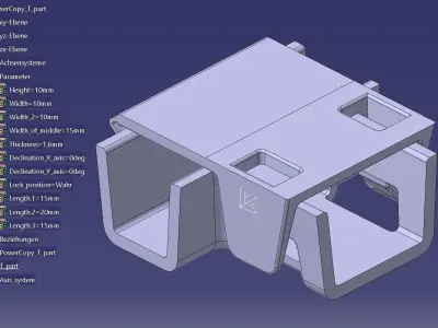 Parametric T Part for floodlights and other products 3D model