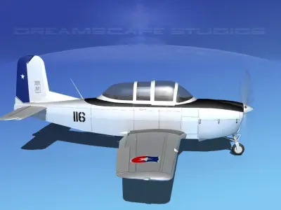 Beechcraft T-34 Mentor Chile 3D model