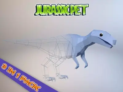 Low-Poly Dino Pack Low-poly 3D model