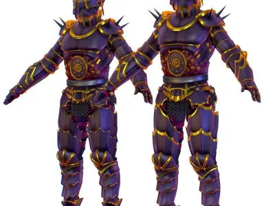 Subdivision 3D Men The Knight Dark Lord Low-poly 3D model