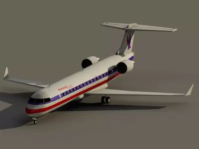 CRJ-700 American Eagle Low-poly 3D model