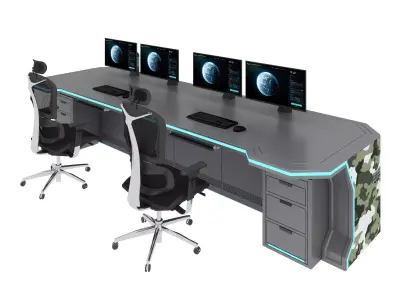 Control Room Desk  08 3D model