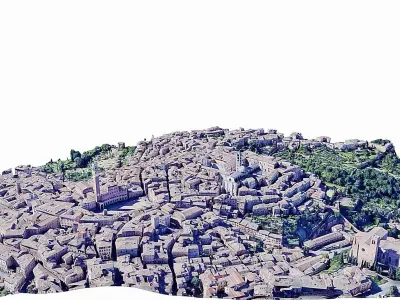 The historic centre of Siena Low-poly 3D model