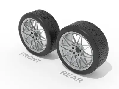 Sports Car Rims 20 inch with Tires 3D model
