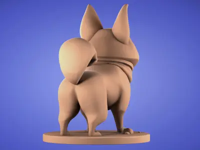 Dog Corgi High-poly and Low-poly 3D Model 3D model
