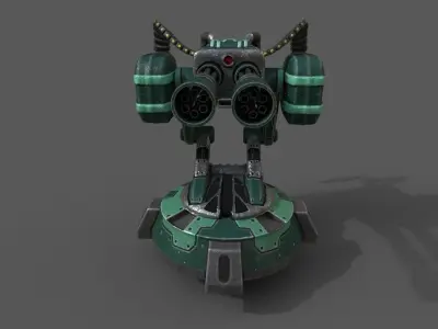Free military automatic sentry gun Free low-poly 3D model