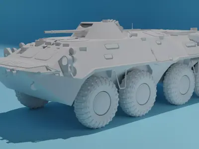 High poly BTR-80 3D model