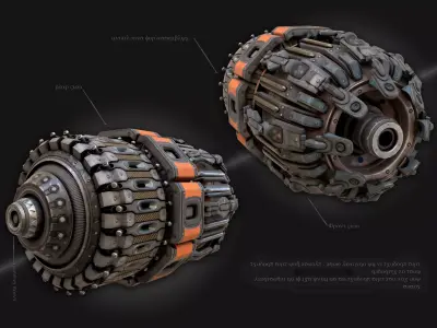 sci fi Machine Part - Cyberpunk design 3D model