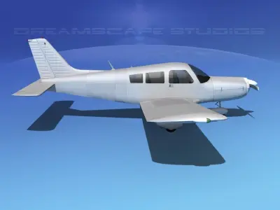 Piper PA-28 Bare Metal 3D model