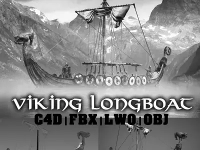Viking Ship Light Version 3D model