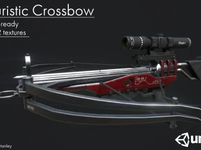 Crossbow sniper rifle Low-poly 3D model