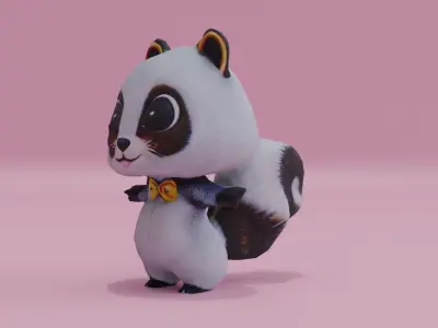 Squirrel Baby Cute Pixar Style Free low-poly 3D model