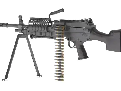 Mk 48 Machine Gun Low Poly Free 3D model