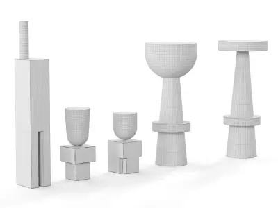 Arno Declercq wooden sculptures Free 3D model