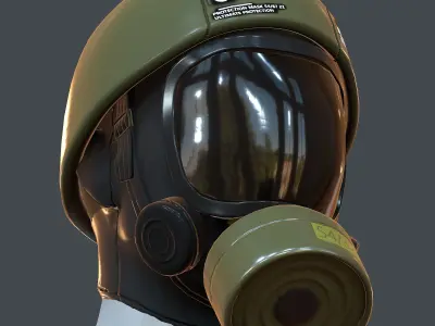Gas mask helmet 3d model scifi Low-poly  Low-poly 3D model 539