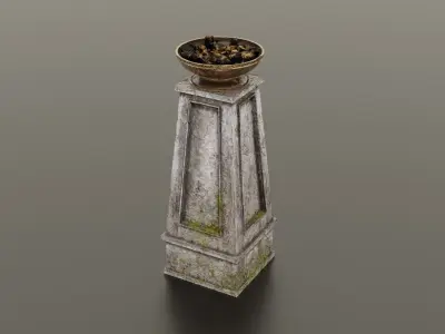 Fire column Low-poly 3D model