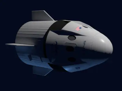 SpaceX Crew Dragon low poly Free 3D model