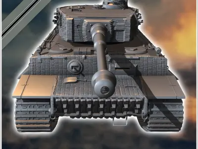 Panzer VI Tiger Ausf E 1944 late - miniatures tabletop scenery 3D print model