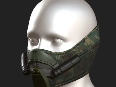 Gas mask respirator scifi futuristic 3d model  Low-poly 3D model 20