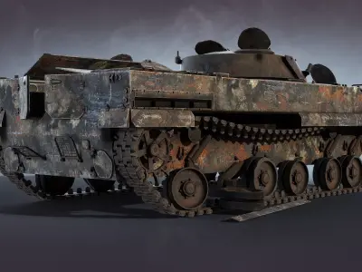 BMP-3 Burnt Low-poly 3D model