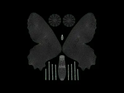 BFLY-001 Butterfly Low-poly 3D model