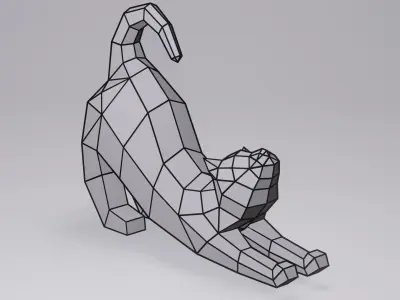 Cat Low Poly Geometric Model  Low-poly 3D model