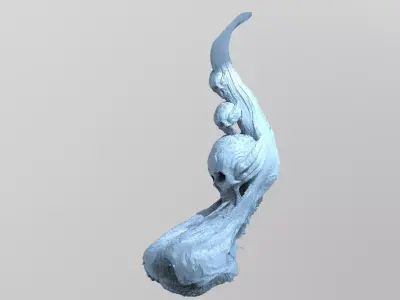 Asteroid scull horn single 3D model
