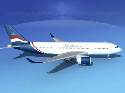Airbus A350-800 Jet America 3D model