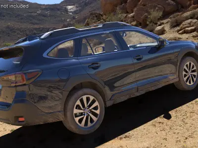 City Crossover SUV Blue Dirty 3D model