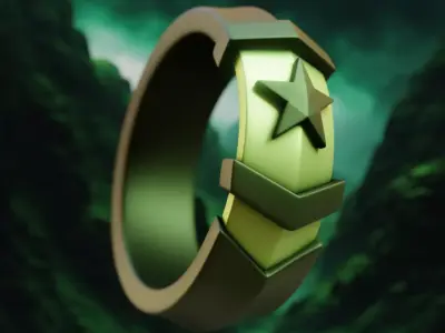 Legendary Star Ring - Futuristic Stylized 3D Print Model 13 3D print model