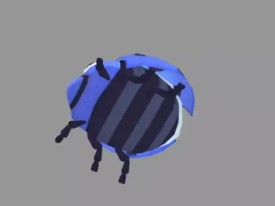 Cartoon Blue Ladybug Low-poly 3D model