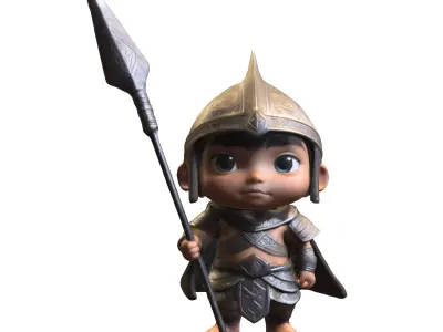 Child Warrior Model Low-poly 3D model