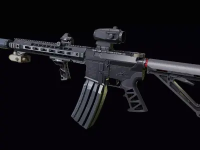 Custom Colt M4A1 assault rifle Low-poly 3D model