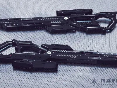 SCI-FI Sniper Rifle - Sniper Riffle Testificator Charger Low-poly 3D model