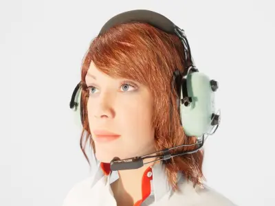 David Clark H10-36 Pilots headset  Low-poly 3D model