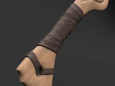Maori Wooden Weapon - Wahaika 3D model