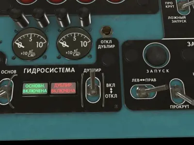 Mi-8MT Mi-17MT Central Overhead Panels Board Russian Low-poly 3D model