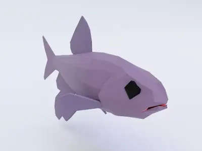 Zacco platypus fish low poly 3d model  Low-poly 3D model