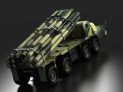 Tornado Bazooka BM-30 land-based missile launcher 3D model