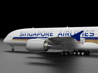 Airbus A380-800 with Singapore Livery 3D model